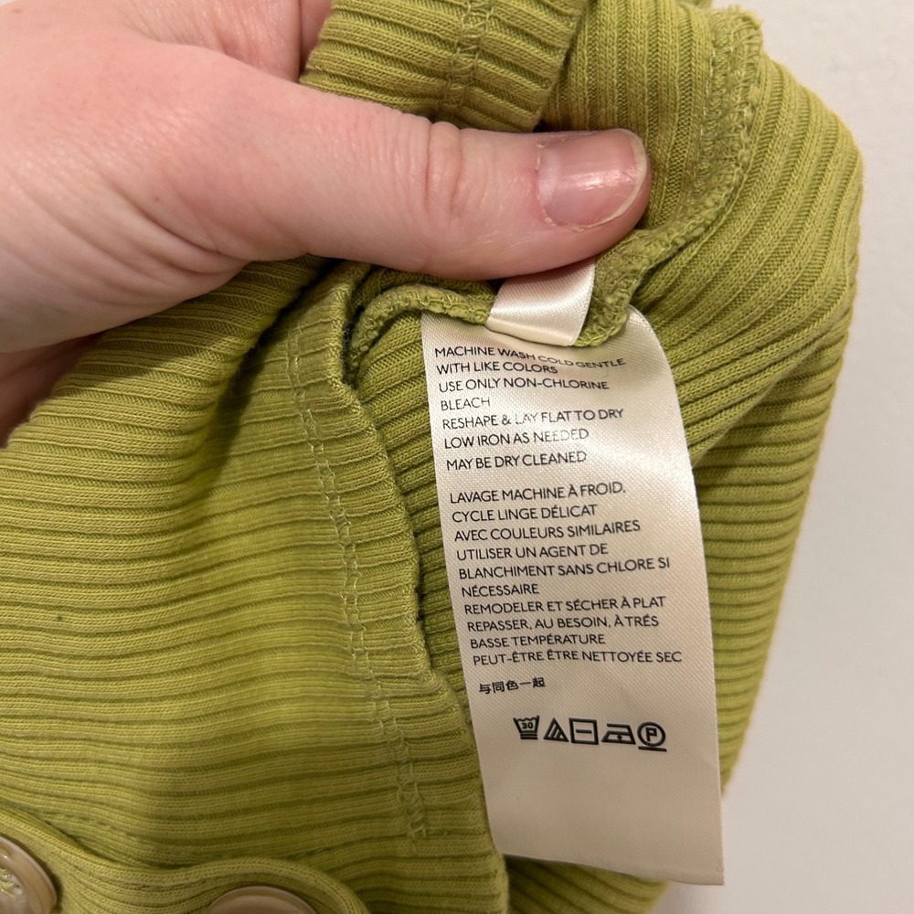 Free People Chartreuse Ribbed Button Tank - Picture 9 of 12